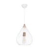 GLOBOSTAR® RADIARO 201-0014 Vintage Κρεμαστό Φωτιστικό Οροφής με Ντουί 1 x E27 AC 220-240V IP20 - Λευκό & Χάλκινο - Μ26 x Π26 x Υ35cm