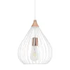 GLOBOSTAR® RADIARO 201-0014 Vintage Κρεμαστό Φωτιστικό Οροφής με Ντουί 1 x E27 AC 220-240V IP20 - Λευκό & Χάλκινο - Μ26 x Π26 x Υ35cm