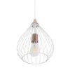 GLOBOSTAR® RADIARO 201-0014 Vintage Κρεμαστό Φωτιστικό Οροφής με Ντουί 1 x E27 AC 220-240V IP20 - Λευκό & Χάλκινο - Μ26 x Π26 x Υ35cm