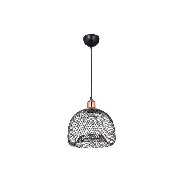 GLOBOSTAR® GLOZIA 201-0018 Μοντέρνο Κρεμαστό Φωτιστικό Οροφής με Ντουί 1 x E27 AC 220-240V IP20 - Μαύρο & Χρυσό - Μ25 x Π25 x Υ26cm