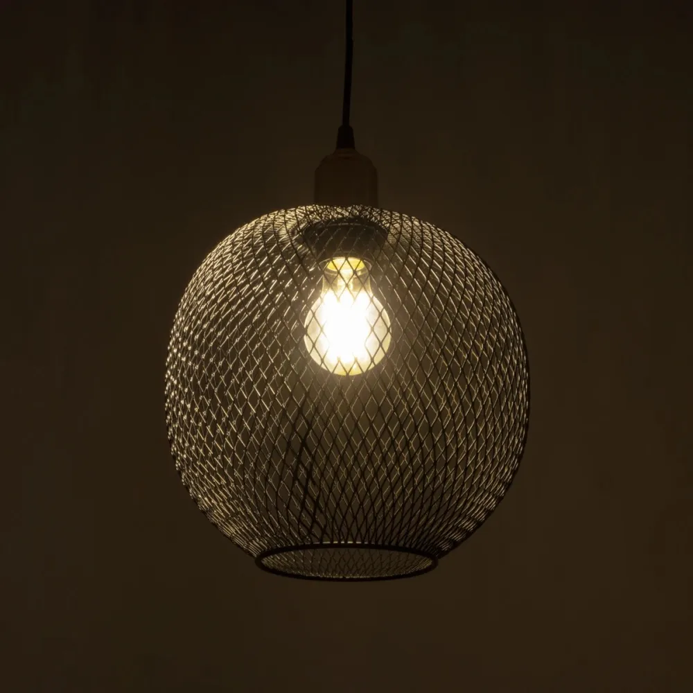 GLOBOSTAR® WIRE 201-0019 Μοντέρνο Κρεμαστό Φωτιστικό Οροφής με Ντουί 1 x E27 AC 220-240V IP20 - Μαύρο & Χρυσό - Μ25 x Π25 x Υ32cm