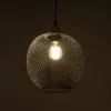 GLOBOSTAR® WIRE 201-0019 Μοντέρνο Κρεμαστό Φωτιστικό Οροφής με Ντουί 1 x E27 AC 220-240V IP20 - Μαύρο & Χρυσό - Μ25 x Π25 x Υ32cm