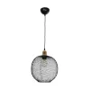 GLOBOSTAR® WIRE 201-0019 Μοντέρνο Κρεμαστό Φωτιστικό Οροφής με Ντουί 1 x E27 AC 220-240V IP20 - Μαύρο & Χρυσό - Μ25 x Π25 x Υ32cm