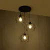 GLOBOSTAR® DAZLA 201-0024 Vintage Κρεμαστό Φωτιστικό Οροφής με Ντουί 3 x E27 AC 220-240V IP20 - Μαύρο - Μ47 x Π47 x Υ60cm