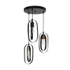 GLOBOSTAR® SPARKIO 201-0025 Vintage Κρεμαστό Φωτιστικό Οροφής με Ντουί 3 x E27 AC 220-240V IP20 - Μαύρο & Χάλκινο - Μ36 x Π36 x Υ62cm