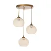 GLOBOSTAR® ILLUMIO 201-0027 Vintage Κρεμαστό Φωτιστικό Οροφής με Ντουί 3 x E27 AC 220-240V IP20 - Χρυσό & Μπεζ - Μ40 x Π40 x Υ53cm