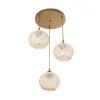 GLOBOSTAR® ILLUMIO 201-0027 Vintage Κρεμαστό Φωτιστικό Οροφής με Ντουί 3 x E27 AC 220-240V IP20 - Χρυσό & Μπεζ - Μ40 x Π40 x Υ53cm