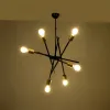GLOBOSTAR® SUNFY 201-0030 Μοντέρνο Φωτιστικό Οροφής με Ντουί 6 x E27 AC 220-240V IP20 - Μαύρο & Μπρούτζινο - Μ57 x Π57 x Υ85cm