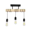 GLOBOSTAR® LUCITA 201-0031 Vintage Φωτιστικό Οροφής με Ντουί 3 x E27 AC 220-240V IP20 - Μαύρο & Μπεζ - Μ50 x Π27 x Υ112cm