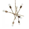 GLOBOSTAR® SUNFY 201-0033 Μοντέρνο Κρεμαστό Φωτιστικό Οροφής με Ντουί 6 x E27 AC 220-240V IP20 - Χρυσό - Μ57 x Π57 x Υ85cm