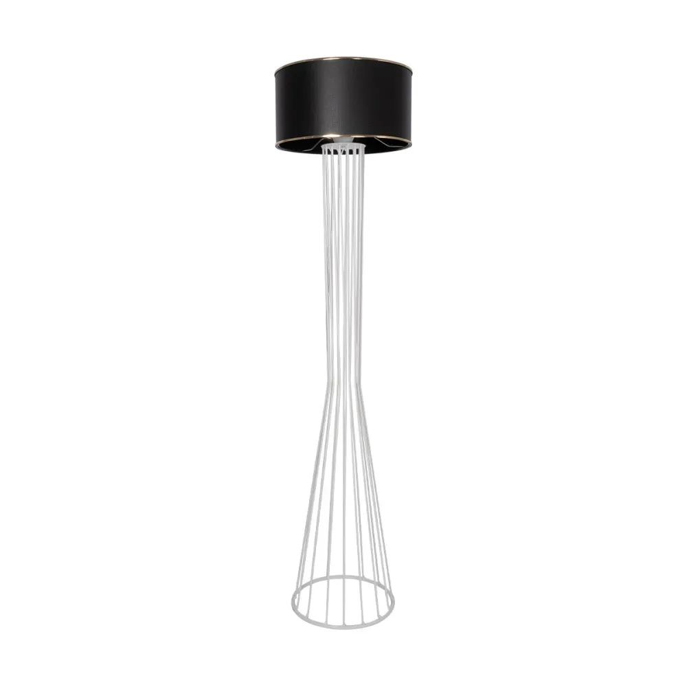 GLOBOSTAR® NOVA 201-0038 Μοντέρνο Επιδαπέδιο Φωτιστικό με Ντουί 1 x E27 AC 220-240V IP20 - Λευκό & Μαύρο - Μ36 x Π36 x Υ148cm