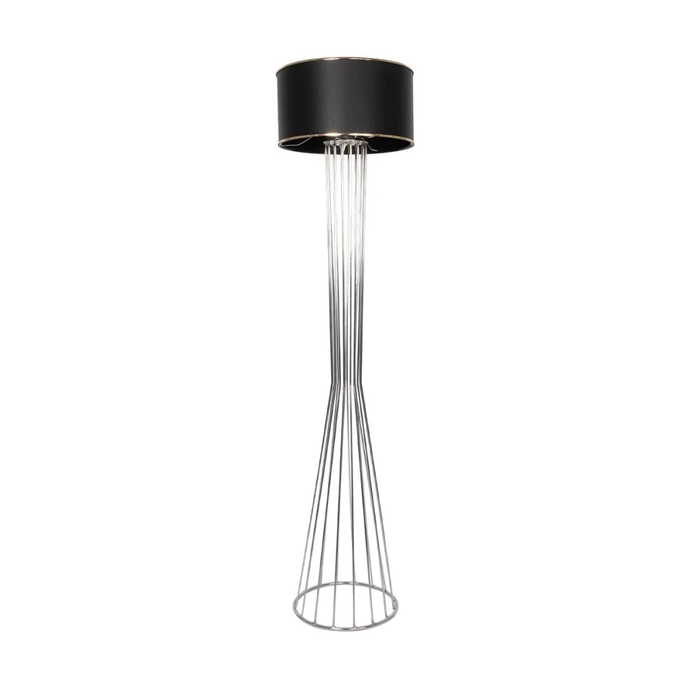 GLOBOSTAR® NOVA 201-0039 Μοντέρνο Επιδαπέδιο Φωτιστικό με Ντουί 1 x E27 AC 220-240V IP20 - Ασημί & Μαύρο - Μ36 x Π36 x Υ148cm