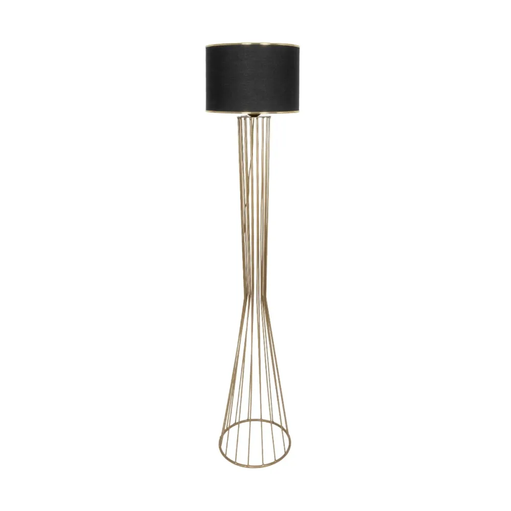 GLOBOSTAR® NOVA 201-0042 Μοντέρνο Επιδαπέδιο Φωτιστικό με Ντουί 1 x E27 AC 220-240V IP20 - Χρυσό & Μαύρο - Μ32 x Π32 x Υ152cm