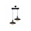 GLOBOSTAR® LUCANA 201-0043 Vintage Κρεμαστό Φωτιστικό Οροφής με Ντουί 2 x E27 AC 220-240V IP20 - Μαύρο & Χρυσό - Μ57 x Π25 x Υ26cm