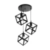 GLOBOSTAR® DISE 201-0051 Μοντέρνο Κρεμαστό Φωτιστικό Οροφής με Ντουί 3 x E27 AC 220-240V IP20 - Μαύρο - Μ48 x Π48 x Υ65cm