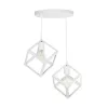 GLOBOSTAR® DISE 201-0053 Μοντέρνο Κρεμαστό Φωτιστικό Οροφής με Ντουί 2 x E27 AC 220-240V IP20 - Λευκό - Μ50 x Π30 x Υ50cm