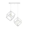 GLOBOSTAR® DISE 201-0053 Μοντέρνο Κρεμαστό Φωτιστικό Οροφής με Ντουί 2 x E27 AC 220-240V IP20 - Λευκό - Μ50 x Π30 x Υ50cm