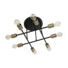 GLOBOSTAR® BLAZEA 201-0064 Vintage Φωτιστικό Οροφής με Ντουί 8 x E27 AC 220-240V IP20 - Χρυσό & Μαύρο - Μ51 x Π51 x Υ7cm