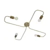 GLOBOSTAR® MOORNA 201-0065 Vintage Φωτιστικό Οροφής με Ντουί 4 x E27 AC 220-240V IP20 - Χρυσό - Μ97 x Π97 x Υ7cm
