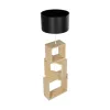 GLOBOSTAR® LUMO 201-0070 Μοντέρνο Επιδαπέδιο Φωτιστικό με Ντουί 1 x E27 AC 220-240V IP20 - Μπεζ & Μαύρο - Μ37 x Π36 x Υ136cm