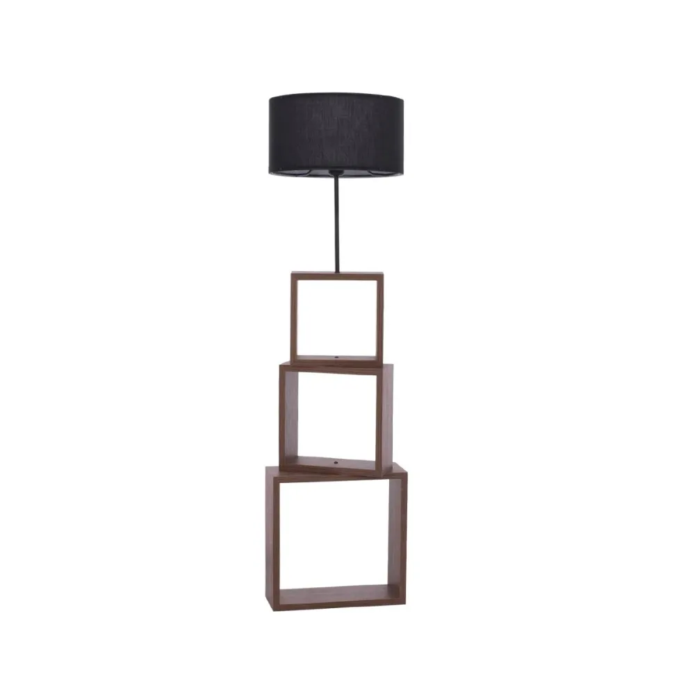 GLOBOSTAR® LUMO 201-0072 Μοντέρνο Επιδαπέδιο Φωτιστικό με Ντουί 1 x E27 AC 220-240V IP20 - Καφέ & Μαύρο - Μ37 x Π36 x Υ136cm