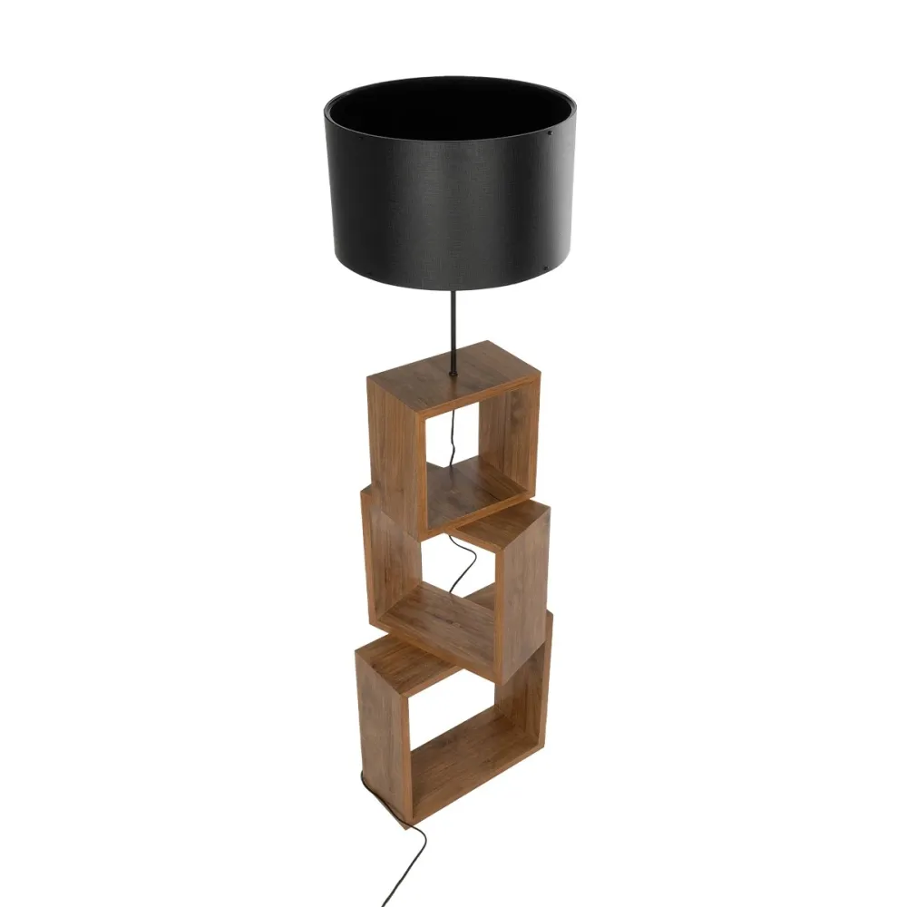 GLOBOSTAR® LUMO 201-0072 Μοντέρνο Επιδαπέδιο Φωτιστικό με Ντουί 1 x E27 AC 220-240V IP20 - Καφέ & Μαύρο - Μ37 x Π36 x Υ136cm