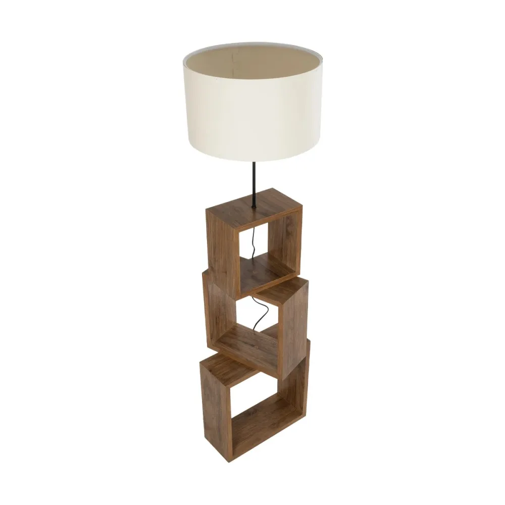 GLOBOSTAR® LUMO 201-0073 Μοντέρνο Επιδαπέδιο Φωτιστικό με Ντουί 1 x E27 AC 220-240V IP20 - Καφέ & Μπεζ - Μ37 x Π36 x Υ136cm