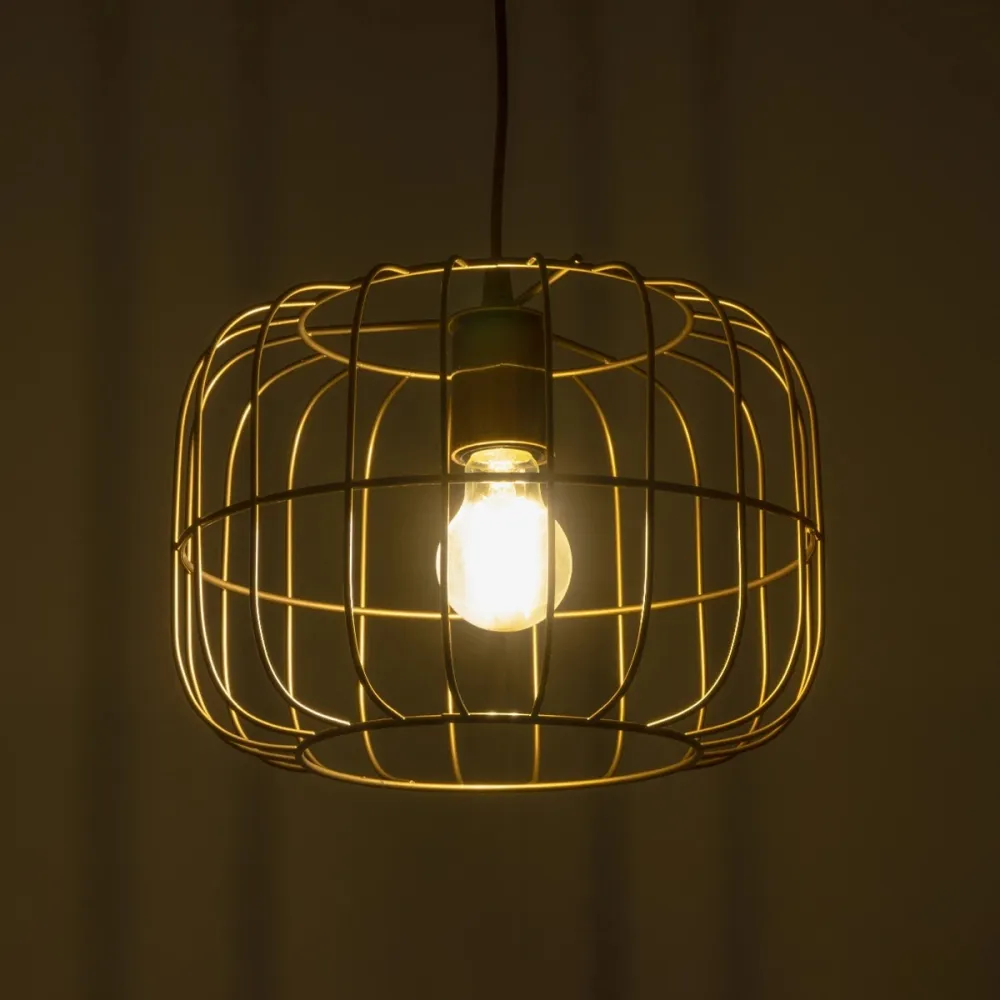 GLOBOSTAR® LUCANA 201-0074 Vintage Κρεμαστό Φωτιστικό Οροφής με Ντουί 1 x E27 AC 220-240V IP20 - Χρυσό - Μ29 x Π29 x Υ23cm