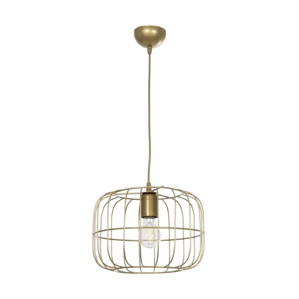 GLOBOSTAR® LUCANA 201-0074 Vintage Κρεμαστό Φωτιστικό Οροφής με Ντουί 1 x E27 AC 220-240V IP20 - Χρυσό - Μ29 x Π29 x Υ23cm