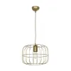 GLOBOSTAR® LUCANA 201-0074 Vintage Κρεμαστό Φωτιστικό Οροφής με Ντουί 1 x E27 AC 220-240V IP20 - Χρυσό - Μ29 x Π29 x Υ23cm