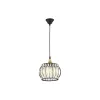 GLOBOSTAR® LUCERO 201-0078 Vintage Κρεμαστό Φωτιστικό Οροφής με Ντουί 1 x E27 AC 220-240V IP20 - Μαύρο & Διάφανο - Μ24 x Π24 x Υ24cm