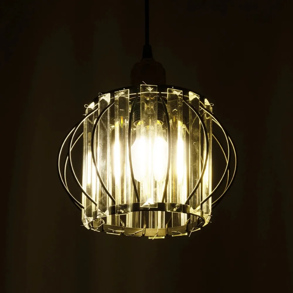 GLOBOSTAR® LUCERO 201-0078 Vintage Κρεμαστό Φωτιστικό Οροφής με Ντουί 1 x E27 AC 220-240V IP20 - Μαύρο & Διάφανο - Μ24 x Π24 x Υ24cm