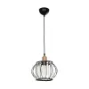 GLOBOSTAR® LUCERO 201-0078 Vintage Κρεμαστό Φωτιστικό Οροφής με Ντουί 1 x E27 AC 220-240V IP20 - Μαύρο & Διάφανο - Μ24 x Π24 x Υ24cm
