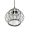 GLOBOSTAR® LUCERO 201-0078 Vintage Κρεμαστό Φωτιστικό Οροφής με Ντουί 1 x E27 AC 220-240V IP20 - Μαύρο & Διάφανο - Μ24 x Π24 x Υ24cm