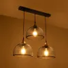 GLOBOSTAR® GLIND 201-0082 Vintage Κρεμαστό Φωτιστικό Οροφής με Ντουί 3 x E27 AC 220-240V IP20 - Μαύρο - Μ60 x Π25 x Υ50cm