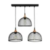 GLOBOSTAR® GLIND 201-0082 Vintage Κρεμαστό Φωτιστικό Οροφής με Ντουί 3 x E27 AC 220-240V IP20 - Μαύρο - Μ60 x Π25 x Υ50cm