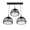 GLOBOSTAR® GLIND 201-0082 Vintage Κρεμαστό Φωτιστικό Οροφής με Ντουί 3 x E27 AC 220-240V IP20 - Μαύρο - Μ60 x Π25 x Υ50cm
