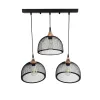 GLOBOSTAR® GLIND 201-0082 Vintage Κρεμαστό Φωτιστικό Οροφής με Ντουί 3 x E27 AC 220-240V IP20 - Μαύρο - Μ60 x Π25 x Υ50cm