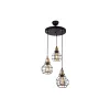 GLOBOSTAR® NOVARAY 201-0083 Vintage Κρεμαστό Φωτιστικό Οροφής με Ντουί 3 x E27 AC 220-240V IP20 - Μαύρο & Χρυσό - Μ40 x Π40 x Υ50cm