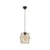 GLOBOSTAR® SOLON 201-0088 Vintage Κρεμαστό Φωτιστικό Οροφής με Ντουί 1 x E27 AC 220-240V IP20 - Μαύρο & Μπεζ - Μ22 x Π22 x Υ27cm