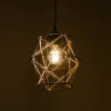GLOBOSTAR® SOLON 201-0088 Vintage Κρεμαστό Φωτιστικό Οροφής με Ντουί 1 x E27 AC 220-240V IP20 - Μαύρο & Μπεζ - Μ22 x Π22 x Υ27cm