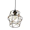 GLOBOSTAR® SOLON 201-0088 Vintage Κρεμαστό Φωτιστικό Οροφής με Ντουί 1 x E27 AC 220-240V IP20 - Μαύρο & Μπεζ - Μ22 x Π22 x Υ27cm