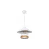 GLOBOSTAR® GLORA 201-0089 Vintage Κρεμαστό Φωτιστικό Οροφής με Ντουί 1 x E27 AC 220-240V IP20 - Λευκο & Μπεζ - Μ30 x Π30 x Υ29cm