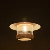 GLOBOSTAR® GLORA 201-0089 Vintage Κρεμαστό Φωτιστικό Οροφής με Ντουί 1 x E27 AC 220-240V IP20 - Λευκο & Μπεζ - Μ30 x Π30 x Υ29cm
