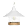 GLOBOSTAR® GLORA 201-0089 Vintage Κρεμαστό Φωτιστικό Οροφής με Ντουί 1 x E27 AC 220-240V IP20 - Λευκο & Μπεζ - Μ30 x Π30 x Υ29cm