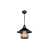 GLOBOSTAR® GLORA 201-0090 Vintage Κρεμαστό Φωτιστικό Οροφής με Ντουί 1 x E27 AC 220-240V IP20 - Μαύρο & Μπεζ - Μ30 x Π30 x Υ29cm