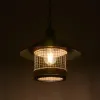 GLOBOSTAR® GLORA 201-0090 Vintage Κρεμαστό Φωτιστικό Οροφής με Ντουί 1 x E27 AC 220-240V IP20 - Μαύρο & Μπεζ - Μ30 x Π30 x Υ29cm