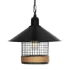 GLOBOSTAR® GLORA 201-0090 Vintage Κρεμαστό Φωτιστικό Οροφής με Ντουί 1 x E27 AC 220-240V IP20 - Μαύρο & Μπεζ - Μ30 x Π30 x Υ29cm