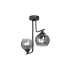 GLOBOSTAR® GLOSSA 201-0091 Vintage Φωτιστικό Οροφής με Ντουί 2 x E27 AC 220-240V IP20 - Μαύρο & Μαύρο Φιμέ - Μ40 x Π15 x Υ17cm