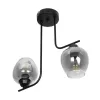 GLOBOSTAR® GLOSSA 201-0091 Vintage Φωτιστικό Οροφής με Ντουί 2 x E27 AC 220-240V IP20 - Μαύρο & Μαύρο Φιμέ - Μ40 x Π15 x Υ17cm